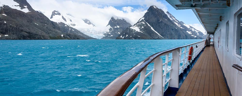 Cruise ships cruise from southern Argentina through the Drake Passage Antarctica